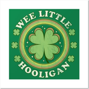 Wee Little Hooligan - Green Clover Funny Saint Patrick's Day Posters and Art